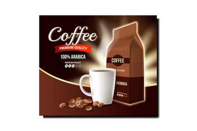 Coffee Arabica Drink Promotional Banner Vector