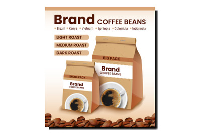 Coffee Beans Product Promotional Poster Vector