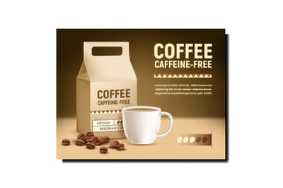 Coffee Caffeine-free Promotional Poster Vector