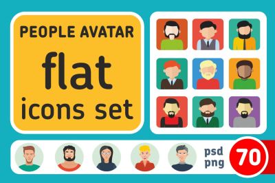 People avatar Flat icons set