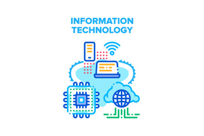 Informational Technology Vector Concept Color