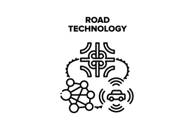 Road Technology Vector Concept Color Illustration