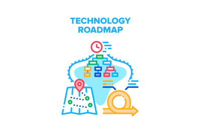 Technology Roadmap Vector Concept Illustration