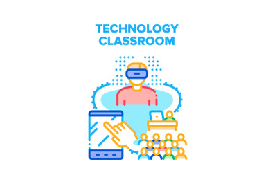 Technology Classroom Vector Concept Illustration