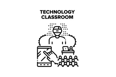 Technology Classroom Vector Concept Illustration