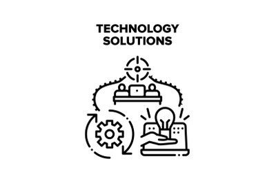 Technology Solutions Vector Concept Illustration