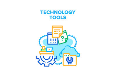 Technology Tools Vector Concept Color Illustration