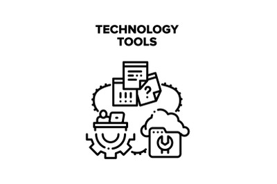 Technology Tools Vector Concept Color Illustration