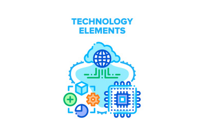 Technology Elements Vector Concept Color Illustration