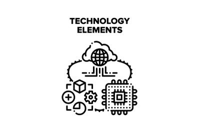 Technology Elements Vector Concept Color Illustration