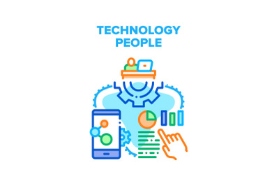 Technology People Vector Concept Illustration