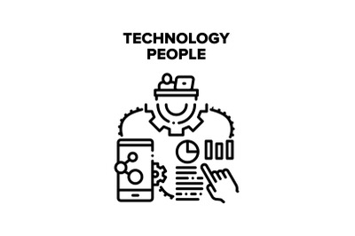 Technology People Vector Concept Illustration