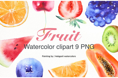 Watercolor Clipart Summer Fruit