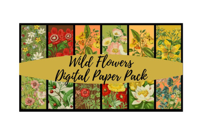 Wild Flowers Digital Paper Pack&nbsp;