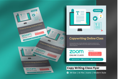 Online Copy Writing Class Flyer Template