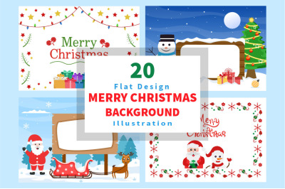 20 Merry Christmas With Santa Claus Background Vector