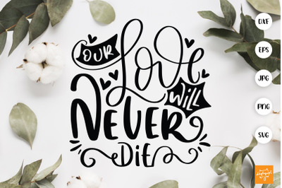 Our Love Will Never Die SVG Memorial Quotes