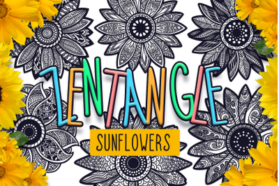 Zentangle Sunflower SVG Cut Files Pack