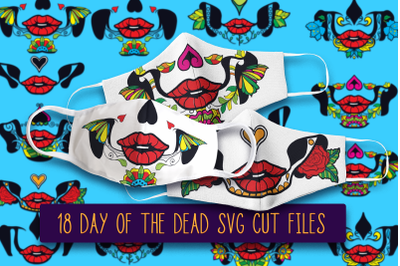 Day of The Dead Calavera Face Mask SVG Cut Files
