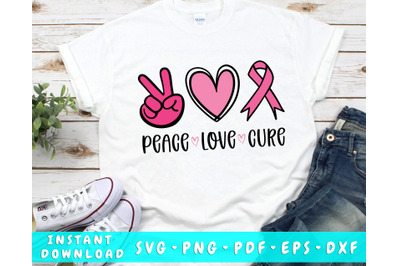 Peace Love Cure Cancer SVG