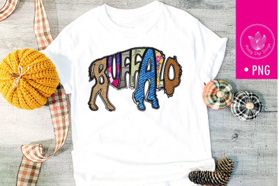 Buffalo sublimation png file, Lettering in buffalo
