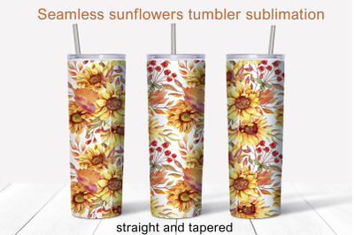 Sunflowers tumbler sublimation Autumn tumbler 20 oz tumbler