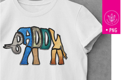 Daddy sublimation png file, Lettering in elephant shape