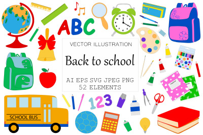 Back to school. School clipart. School SVG. Education vector