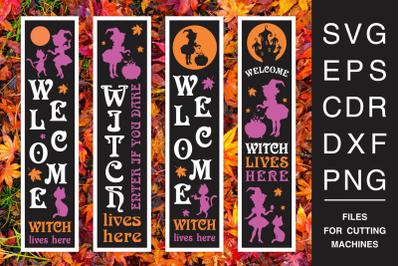 Witch Lives Here Halloween Porch Signs SVG mini bundle