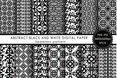 Abstract black and white digital paper