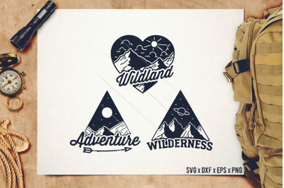 Geometric Mountains SVG - Geometric Camping SVG - Outdoors