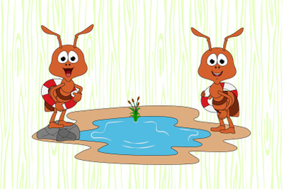 cute ant animal cartoon illustration