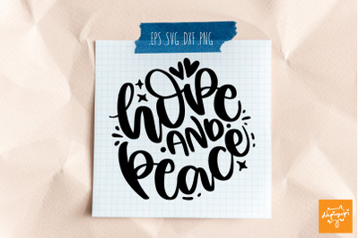 Hope And Peace SVG Motivational Round Quotes