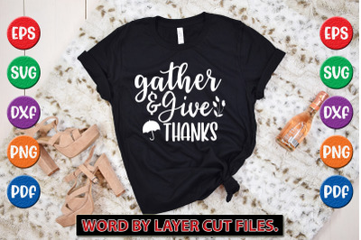 GATHER AND GIVE THANKS SVG CUT FILE