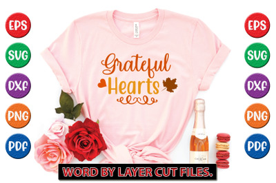 Grateful hearts SVG CUT FILE