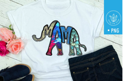 Mama sublimation png file, Lettering in elephant shape