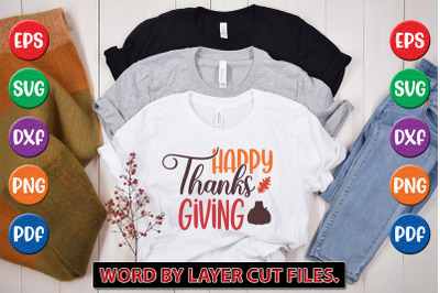 happy thanks giving SVG CUT FILE