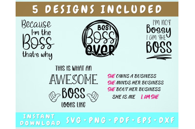 Boss Day SVG Bundle&2C; 5 Designs&2C; Best Boss Ever SVG