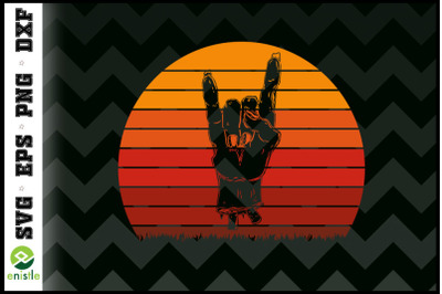 Retro Sunset Halloween Zombie Rock Hand