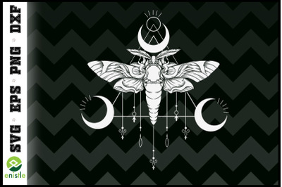 Goth Moth And Crescent Moon Creepy