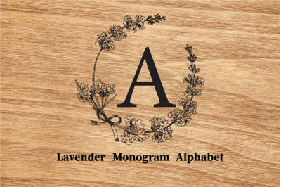 Alphabet Lavender Wreath Monogram