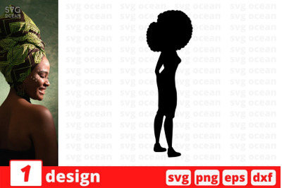 Afro woman Monogram 1 SVG Cut File