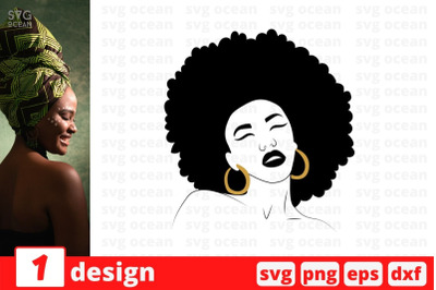 Afro woman Monogram 2 SVG Cut File