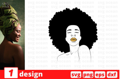 Afro woman Monogram 3 SVG Cut File