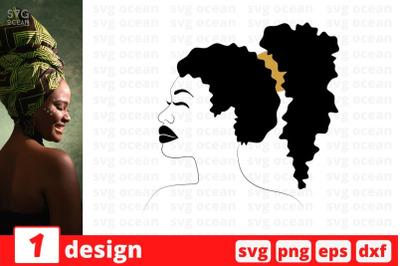 Afro woman Monogram 4 SVG Cut File