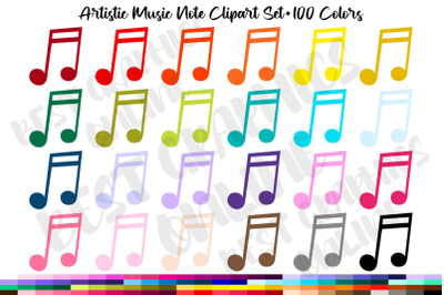 100 Artistic Music Note Shape Planner Sticker Clipart image