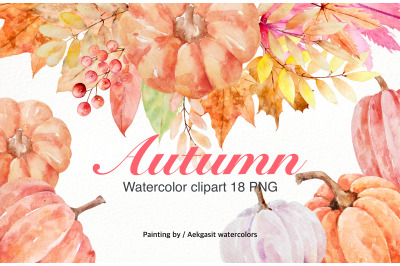Autumn Watercolor Clipart