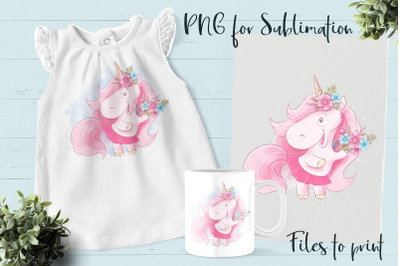 Cute Pony sublimation. Design for printing.