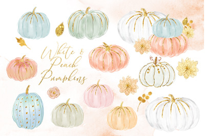 Pink&2C; Blue Mint&2C; and Peach Elements pumpkin clipart