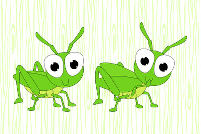 cute grasshopper animal cartoon